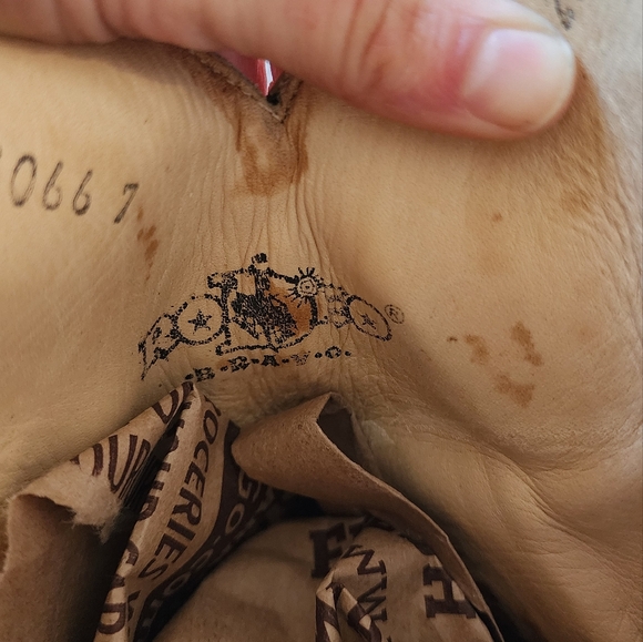 RODEO BRAVO Boots Croc Skin Tan Leather Western Cowboy Work Boots Mens SZ 7.5 - Picture 8 of 10